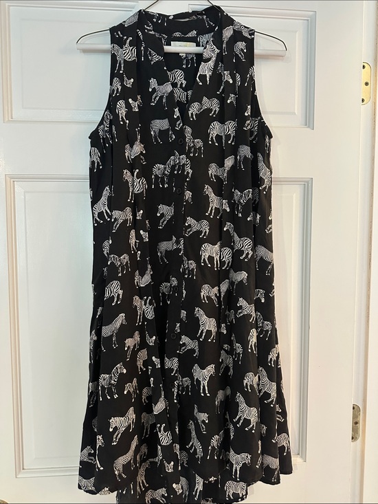 Porridge Dresses & Skirts - Anthropologie Black Zebra Print Sleeveless Hi-Lo Dress